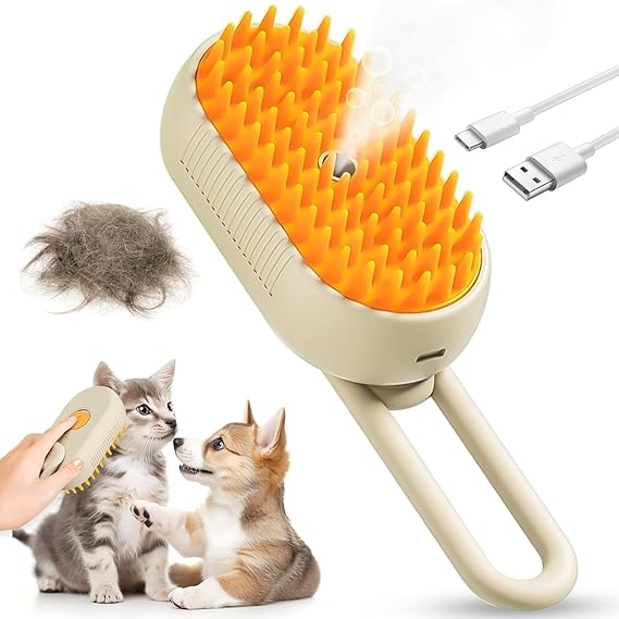 Electric Pet Grooming Comb: Hair Removal & Massage Brush