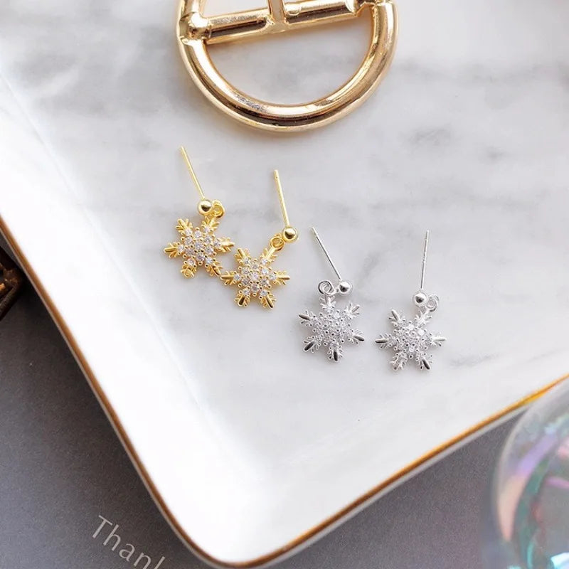 Christmas Bow Knot Snowflake Earrings