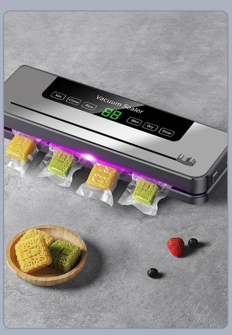 Pro Electric Vacuum Sealer with Cutter – Keep Food Fresh Longer, Dry & Wet Food Compatible