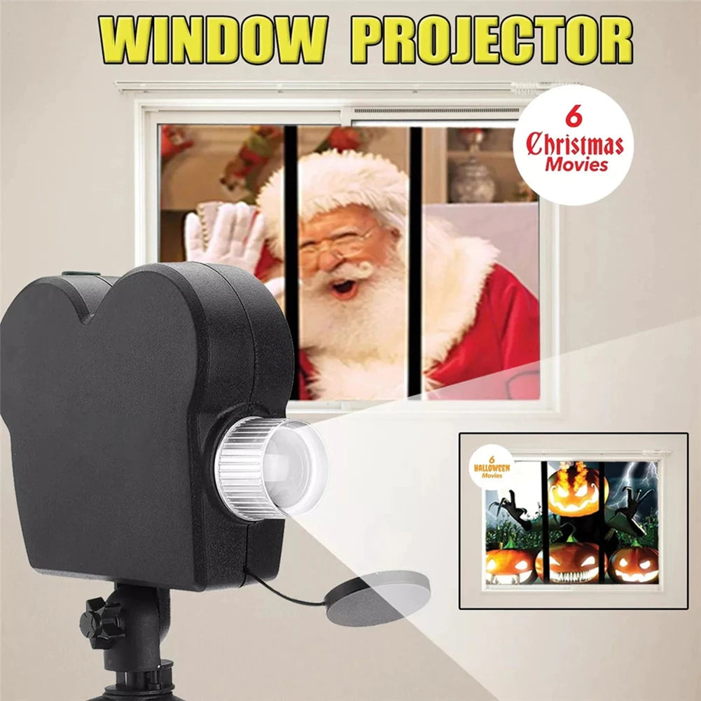 Outdoor LED Holographic Projector™ - 12 Movies for Halloween & Christmas, Waterproof.