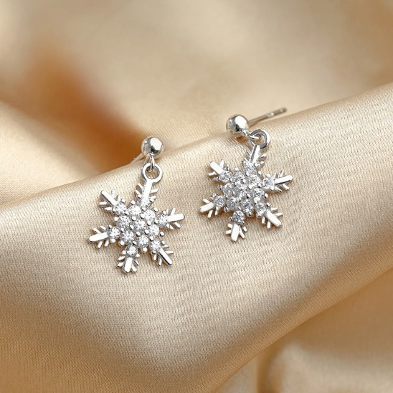 Christmas Bow Knot Snowflake Earrings