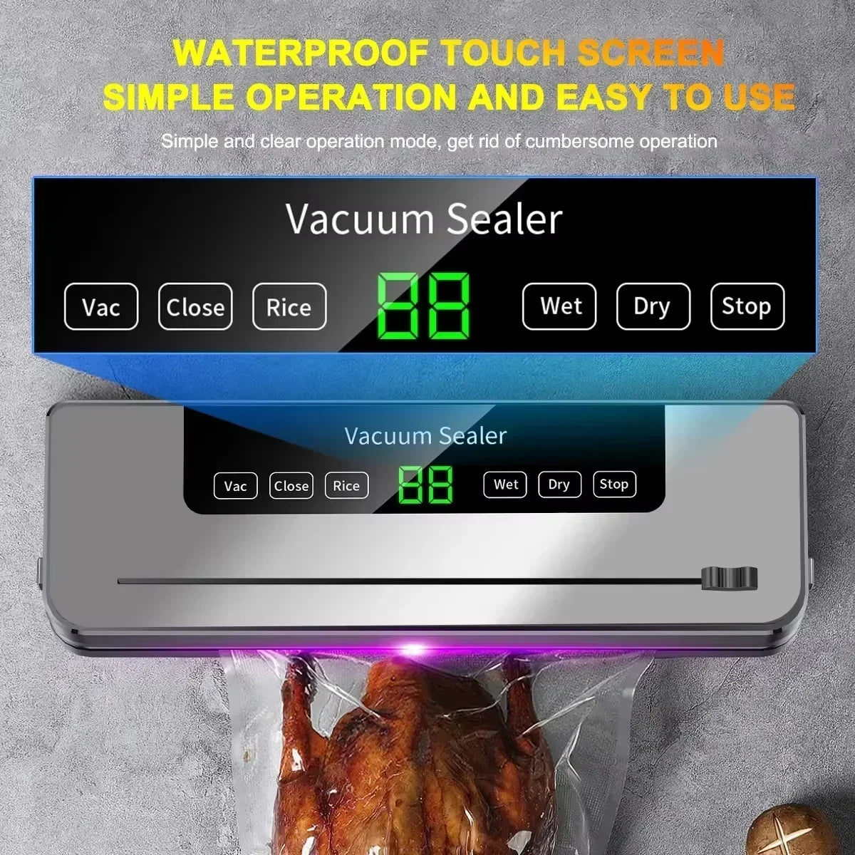 Pro Electric Vacuum Sealer with Cutter – Keep Food Fresh Longer, Dry & Wet Food Compatible