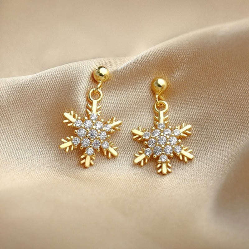 Christmas Bow Knot Snowflake Earrings