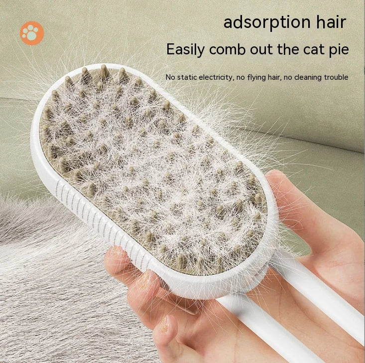 Electric Pet Grooming Comb: Hair Removal & Massage Brush