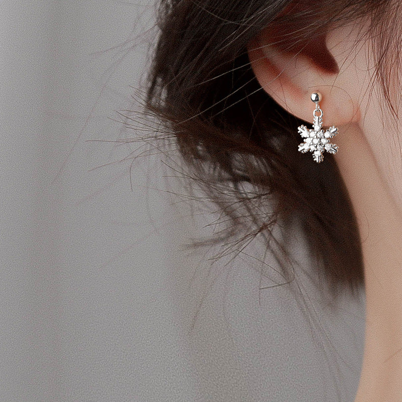 Christmas Bow Knot Snowflake Earrings