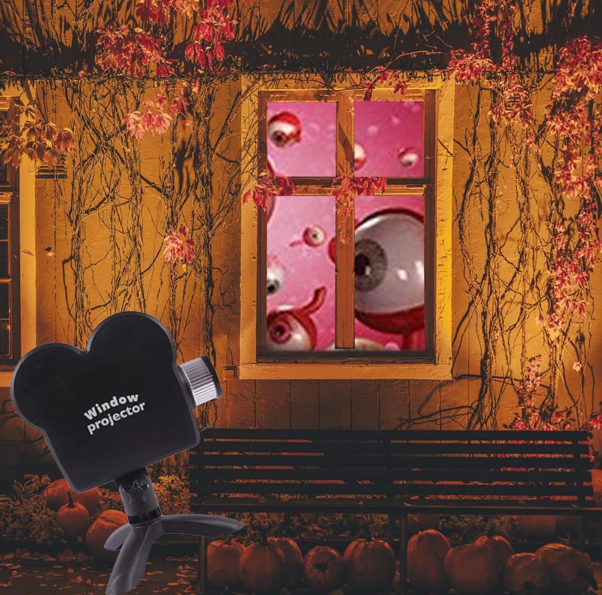 Outdoor LED Holographic Projector™ - 12 Movies for Halloween & Christmas, Waterproof.