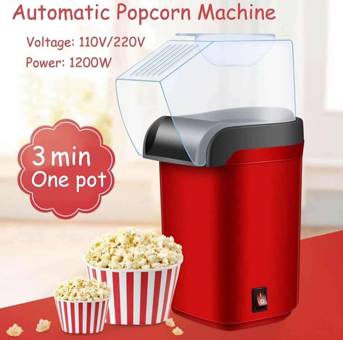 Home Electric Oil Free Popcorn Maker